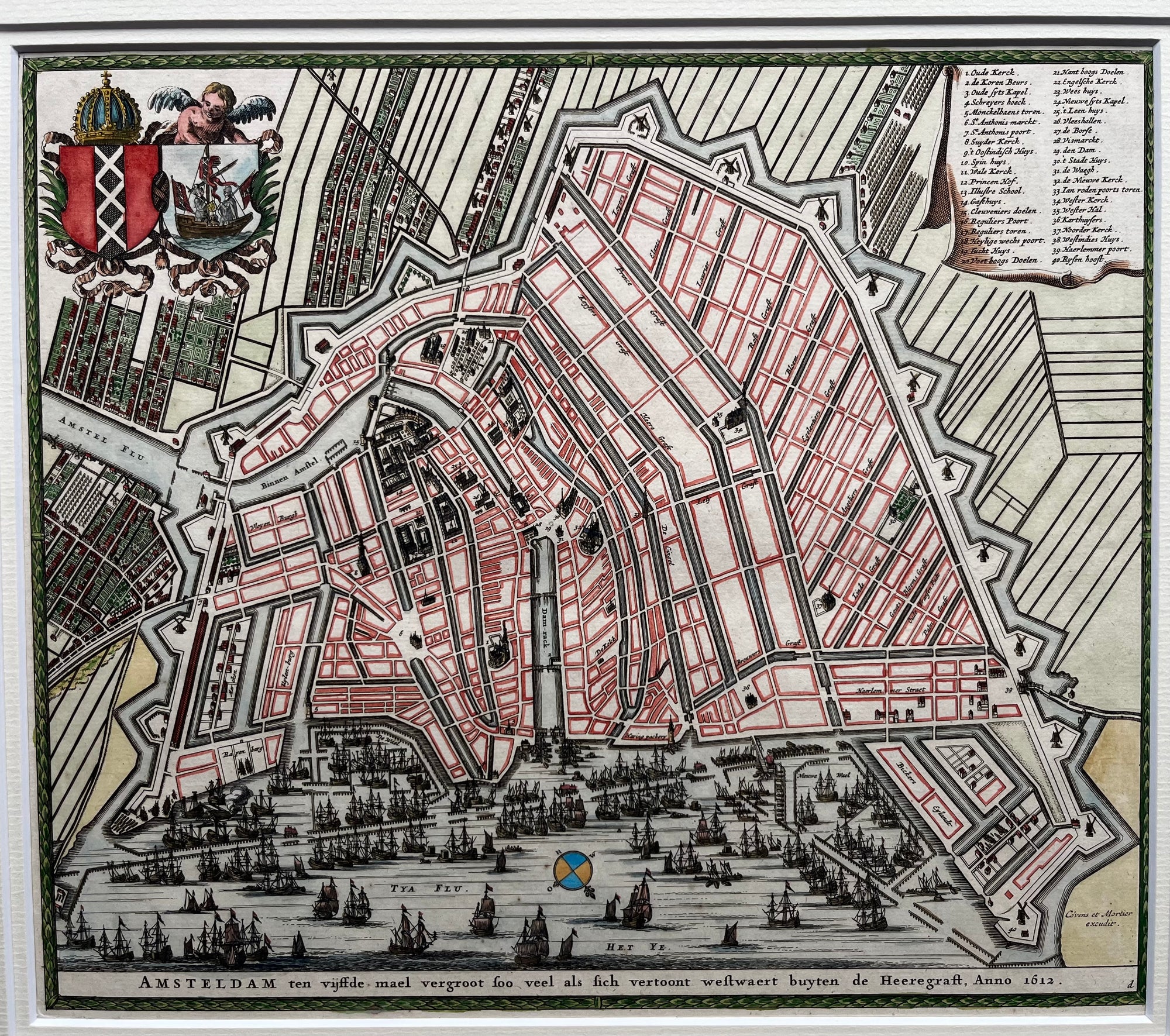 holland, north holland, noord holland, amsterdam, townplan, map, old map, antique map, map amsterdam, kaart, oude kaart, antieke kaart, plattegrond, nederland, holland, dutch, maps and townplans, coven, mortier, visscher, hameleers, d’aillyherengracht, west indisch huis, engraving